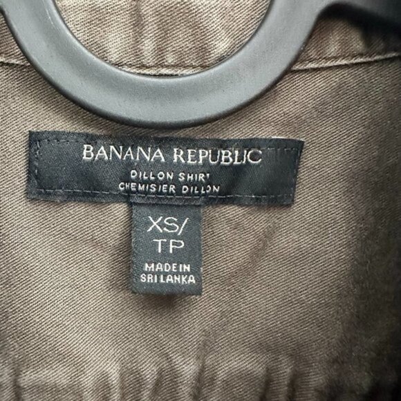 Banana Republic Dillon Long Sleeve Button Up Shirt Brown Women's XS Safari Boho - Picture 6 of 11